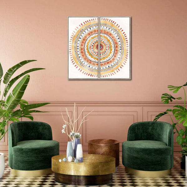 Tribal Mandala Framed Wall Art | Set of 2