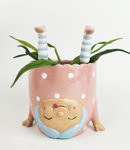 Girl Handstand Pot | Pink